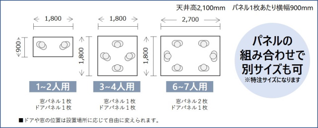 広さラインナップ